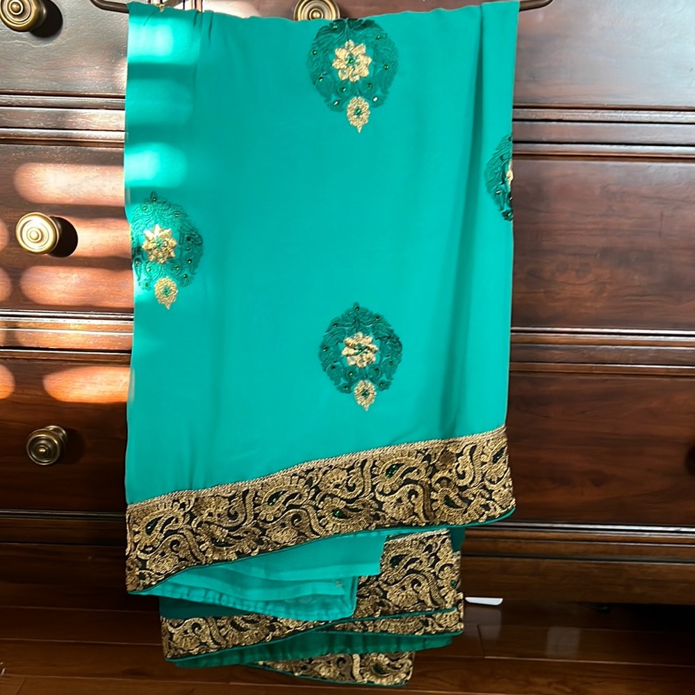 Emerald green Sari